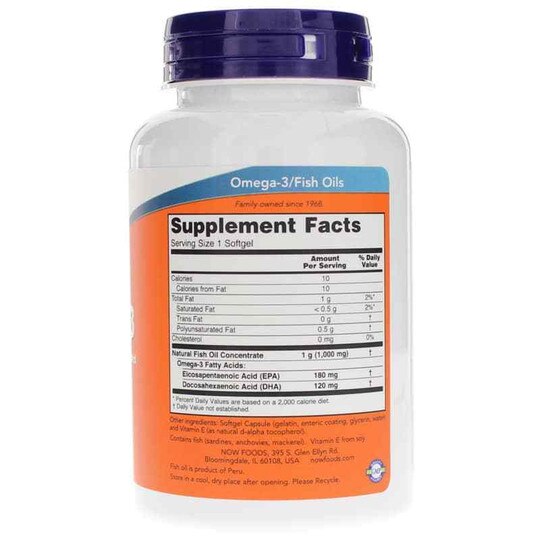 Omega-3 Enteric Coated, NOW